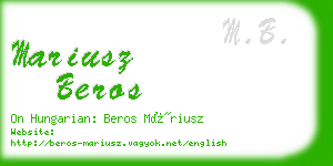 mariusz beros business card